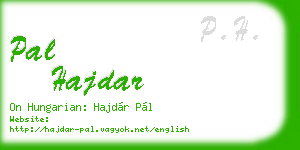 pal hajdar business card