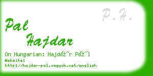 pal hajdar business card